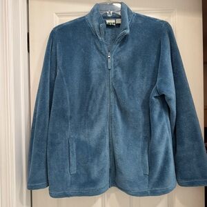 Mountain Lake Blue Cozy Cabincore Fleece Jacket Mountains Vacation Casual Comfy